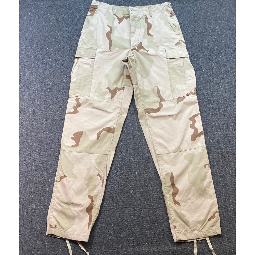US Military Desert Camo Cargo Pants Sz M Mens Tan Skater Ripstop BDU Trousers